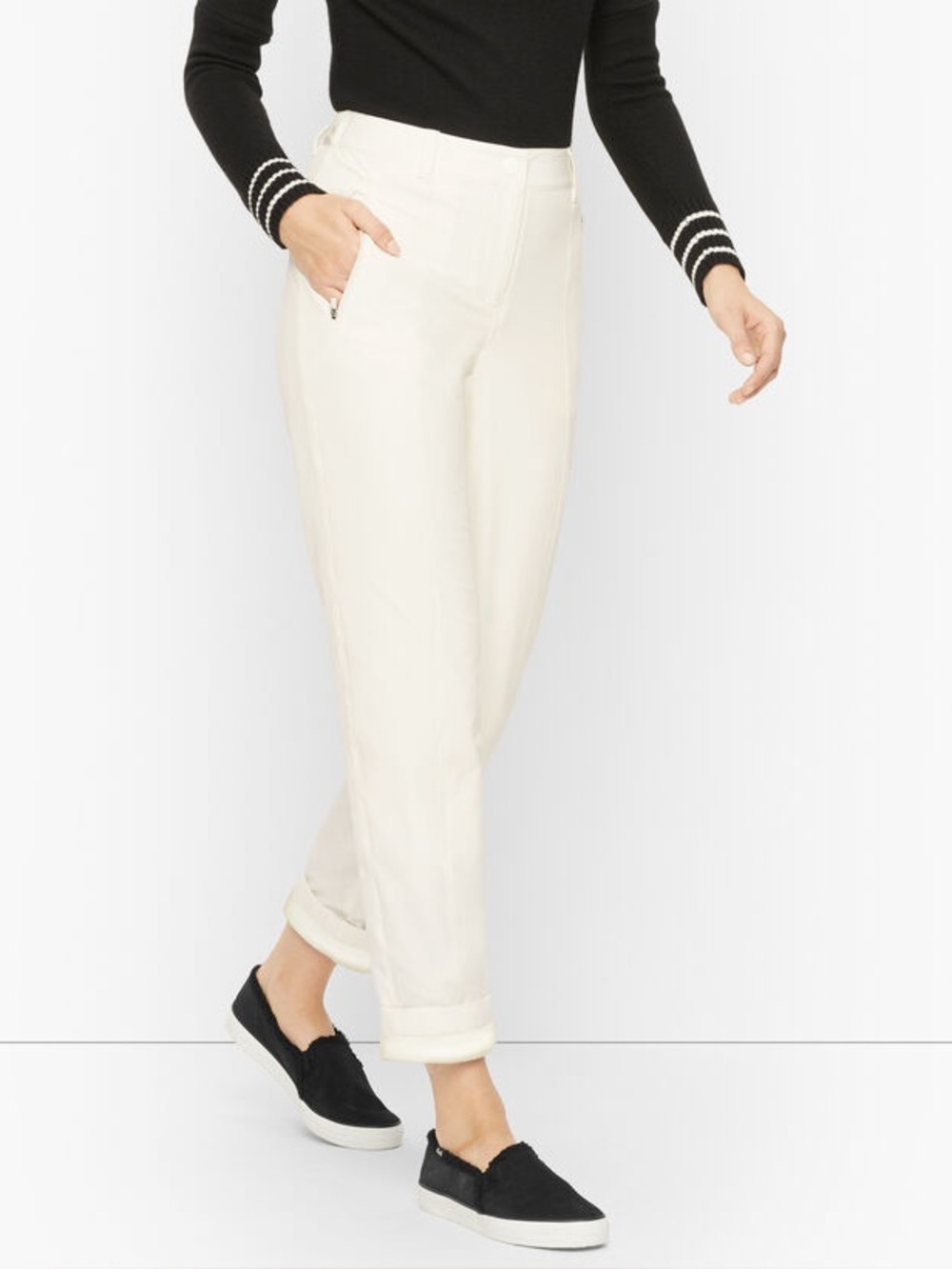 NWT Talbots Fleece Cuff Straight Pant (12P)